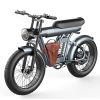 YYG 1200W Cool Electric Bike for Adults, 20-Inch Fat Tire Ebike with 32MPH Speed and 45-Mile Range, Urban Commuter E-Bike with 48V 20AH Battery, Dual Shock Absorber Motorcycle Dirt in Silver-Gray