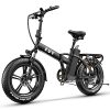 Folding Electric Bike by EUY for Adults with 48V Removable Lithium Battery (20AH/16AH), 750W Motor, 30MPH Speed, 20″ Fat Tire, 7-Speed, Dual Shock Absorber, Suitable for Commute, Beach, and Snow Use