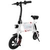 White Swagtron Swagcycle Pro Folding Electric Bike with USB Port, No Pedals & App Connectivity for On-The-Go Charging