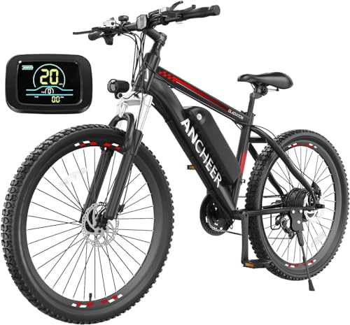 ANCHEER Electric Bike for Adults, 500W EBike, 48V 500WH Removable Battery, 3.5H Fast Charge, 21-Speed Gears, 26 * 2.1" Electric Mountain Bike, Color Display, Cruise Control, Ebikes for Adults