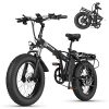 Ridstar 20″ Adult Fat Tire E-Bike, 1000W Electric Mountain Bike with 28MPH Speed, Shamano 7, 48V/14Ah Removable Battery, and Foldable Design Suitable for Men and Women