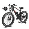 OWNPET 26″ Electric Bike for Adults with 500W, 7-Speed Electric Mountain Bike with 48V 13AH Removable Battery, Lockable Suspension Fork – Ideal for Beach and Snow, Fat Tire E-Bike with 20MPH Speed Capabilities