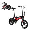 Red/Black Swagtron Swagcycle EB-7 Elite Folding Electric Bike with 16″ Wheels, Removable Battery, and Rear Suspension