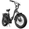 Adult Electric Bike, Oraimo, with 750W (Peak 1000W) Motor, 20″x4.0″ Fat Tire, Dual UL Certified 48V 10.4Ah Removable Battery, Front Fork Suspension, Ebike with Fast 4A 3H Charge Feature