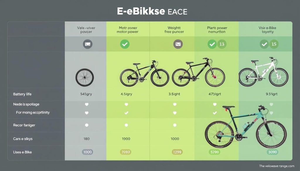E-bike comparison chart