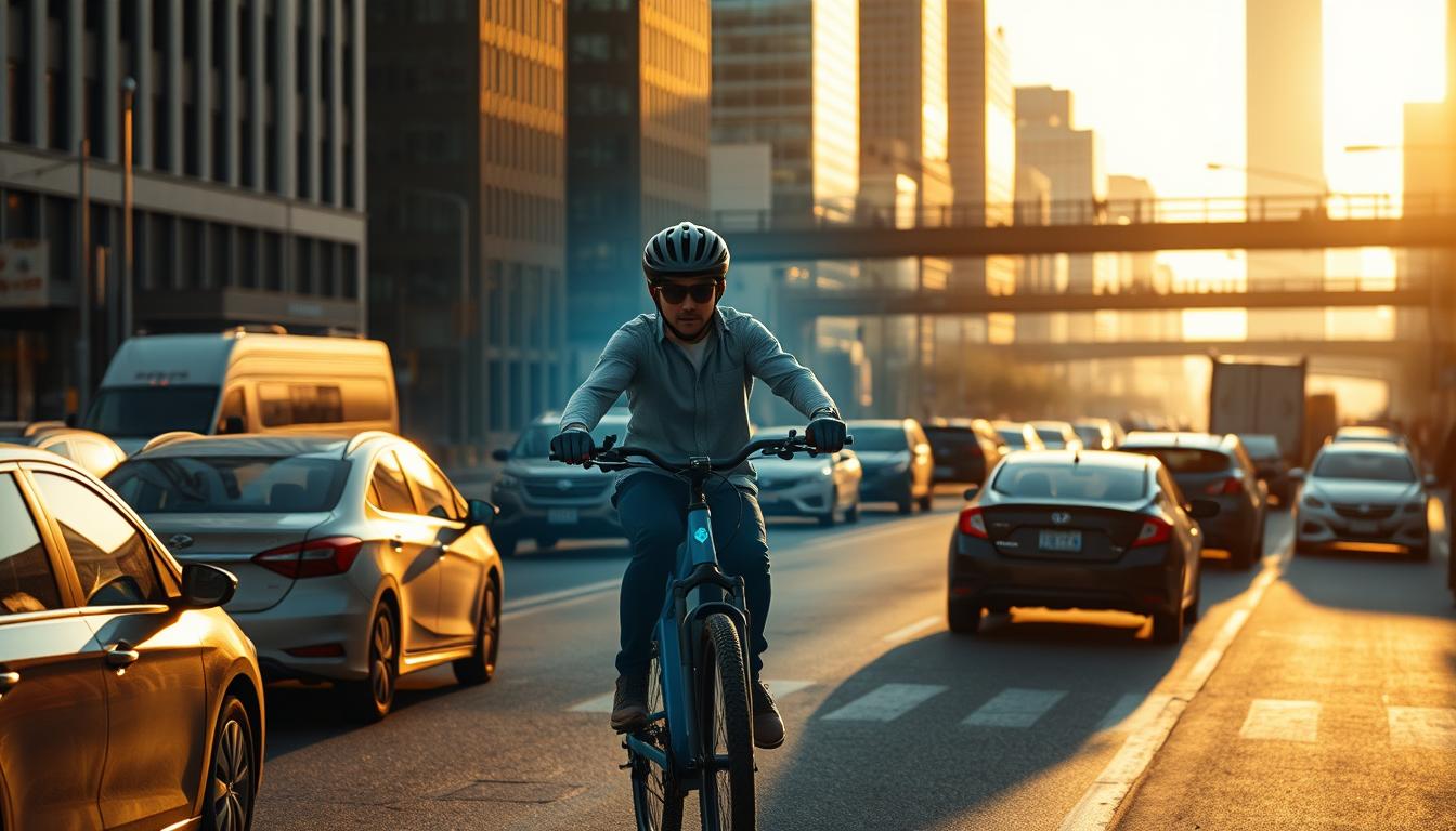 riding e-bikes in traffic