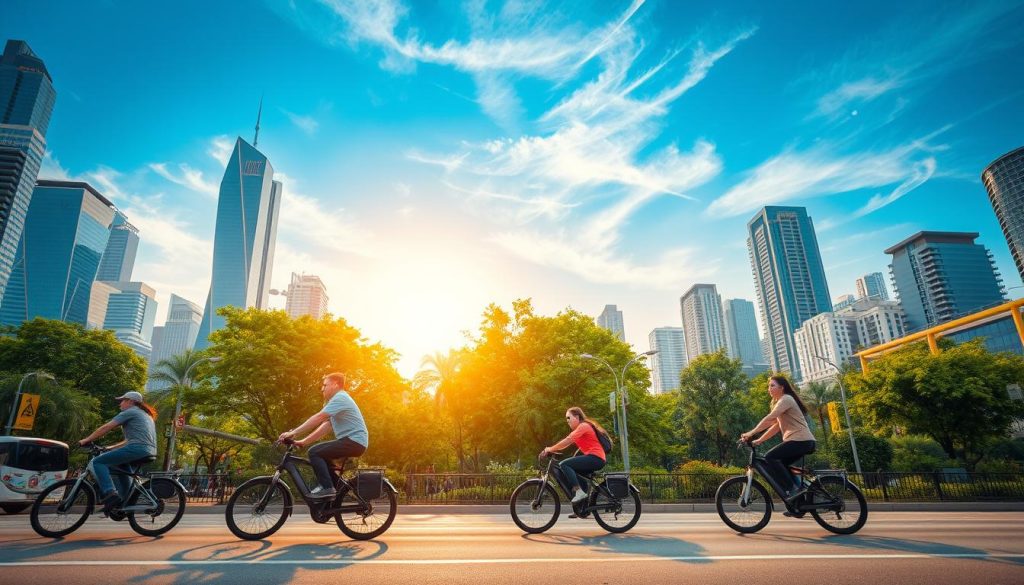 E-bikes reducing carbon footprint in urban environment